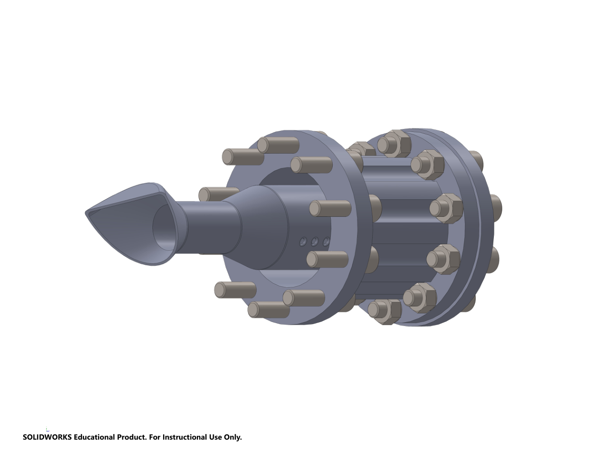 Combustion Assembly CAD model drawing