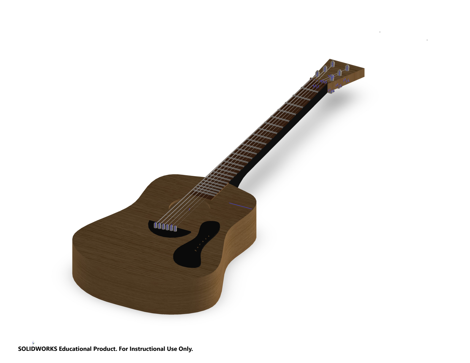 Guitar CAD model drawing