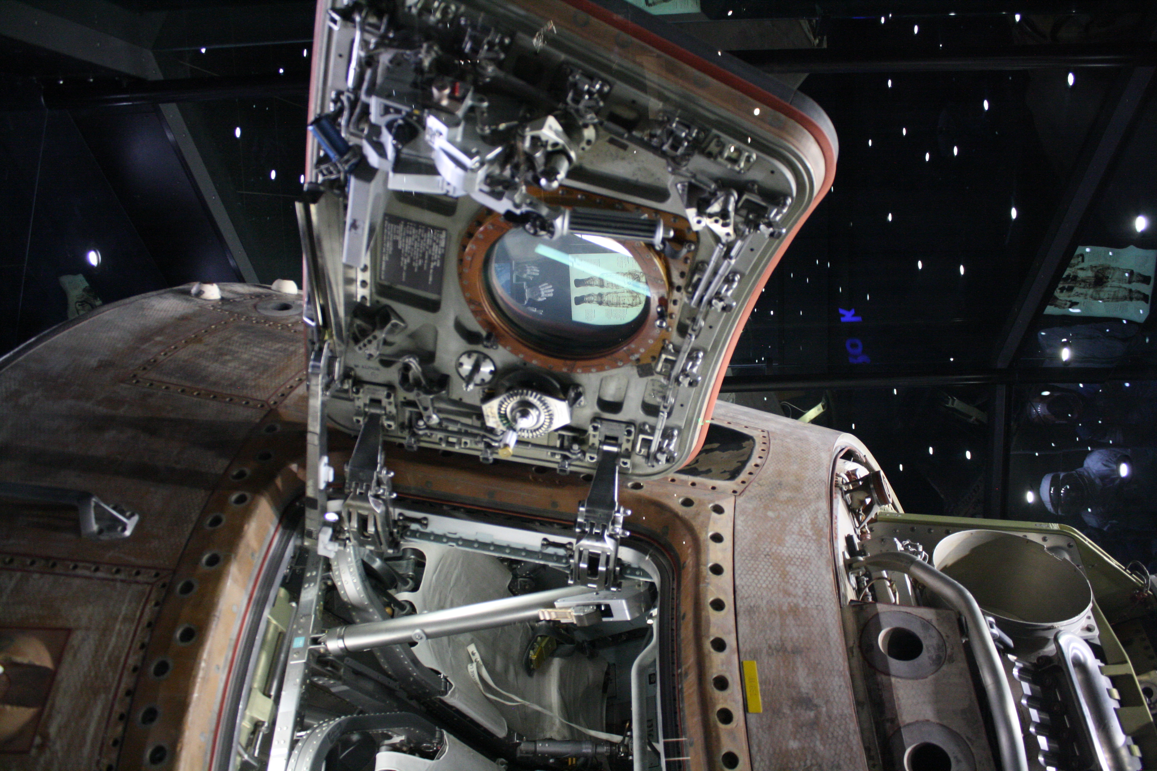 Space capsule exhibit in a museum