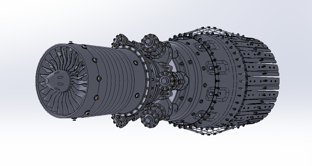 Turbo Jet Engine CAD model render
